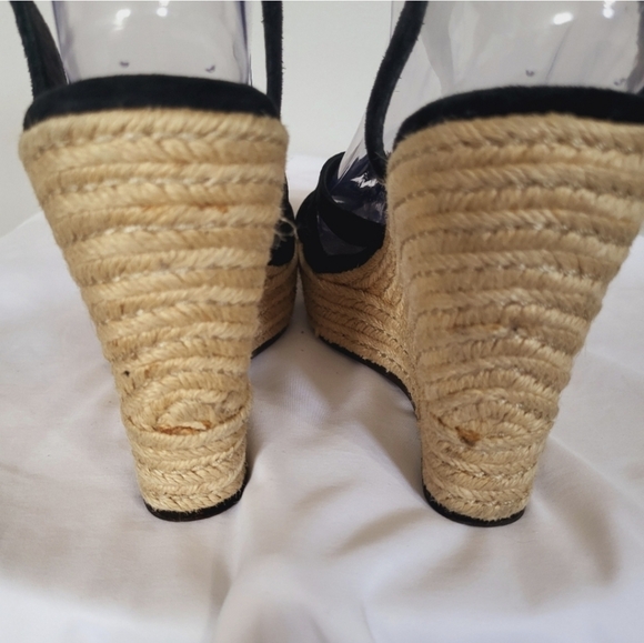 UGG Lauri Suede Espadrille Platform Wedge Sandals Strappy Size 10 - Picture 10 of 13